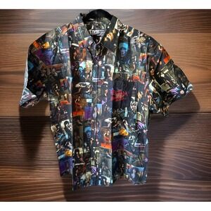 Kreepsville Elvira Mistress Of The Dark Collared  All Over Print Mens 2XL Cotton